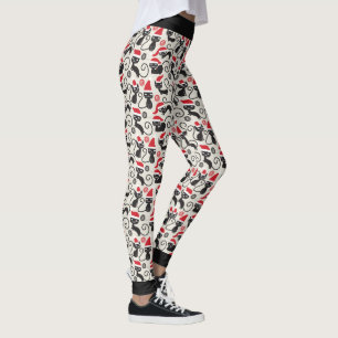 Leggings met kerstzwarte kat