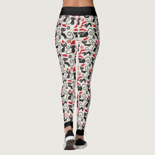 Leggings met kerstzwarte kat (Achterkant)