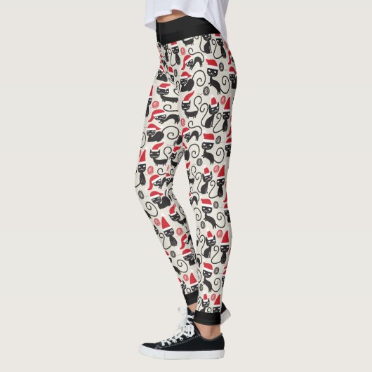Leggings met kerstzwarte kat (Links)
