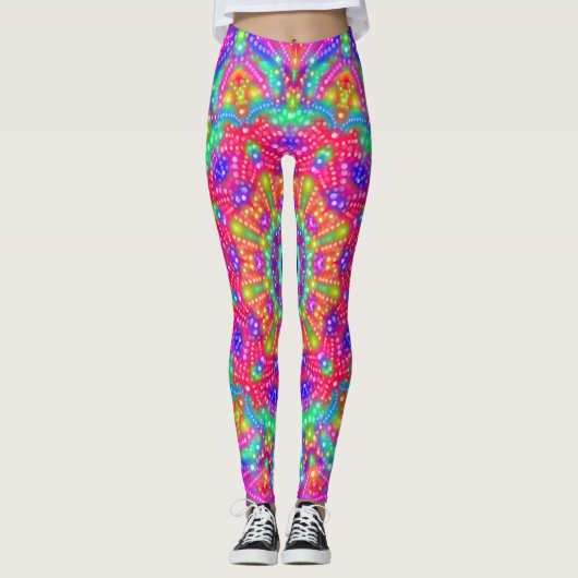 Leggings met kleurrijke carnavallichten (Voorkant)