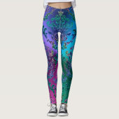 Leggings met kleurrijke metalen kant (Voorkant)