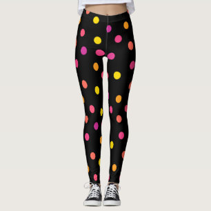 Leggings met kleurrijke polka-stippen