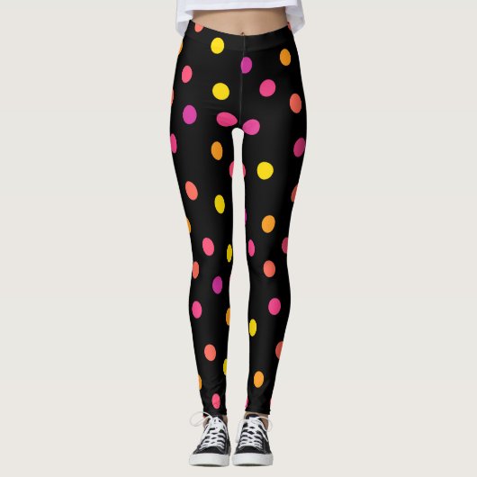 Leggings met kleurrijke polka-stippen (Voorkant)