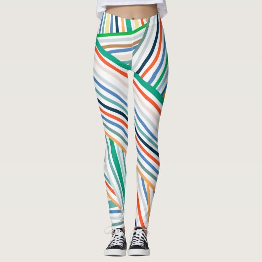 Leggings met kleurrijke strepen (Voorkant)