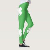 Leggings met leder met witte klaver (Rechts)