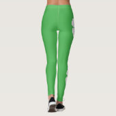 Leggings met leder met witte klaver (Achterkant)