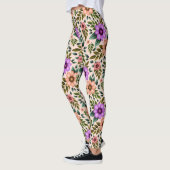 Leggings met levendig bloempatroon in paars (Links)