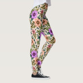 Leggings met levendig bloempatroon in paars (Rechts)