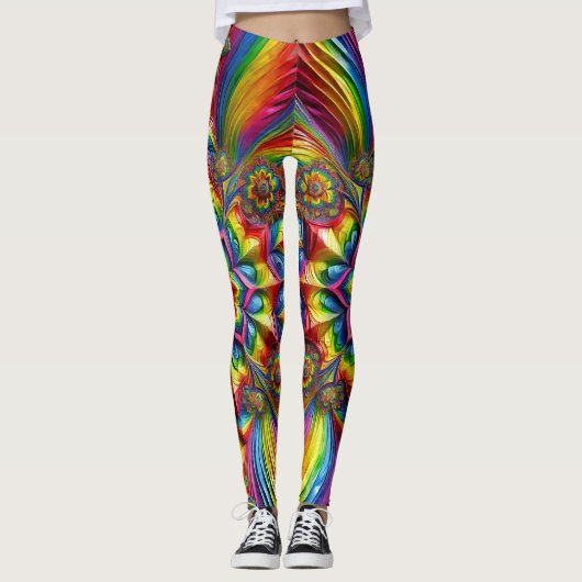 Leggings met LGBTQ kleuren ontwerp (Voorkant)