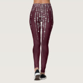 Leggings met maroon- en zilverkralen (Achterkant)