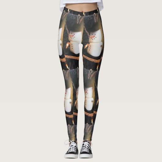 LEGGINGS MET **MARSHMALLOW SNOWMANNEN** (Voorkant)