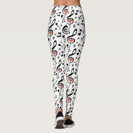 Leggings met muzieknoten als thema (Achterkant)