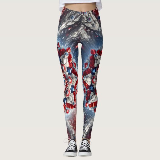 Leggings met Noors Kleuren ontwerp (Voorkant)