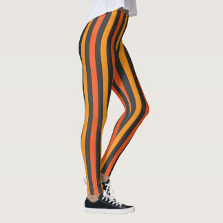 Leggings met Oranje en zwarte streep