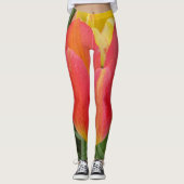Leggings met Oranje/roze tulp (Voorkant)