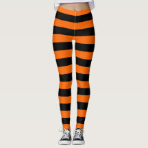 Leggings met Oranje/zwarte strepen