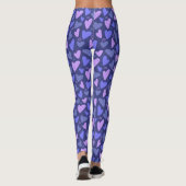 Leggings met Paars/roze hart voor vrouwen (Achterkant)
