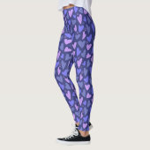 Leggings met Paars/roze hart voor vrouwen (Links)