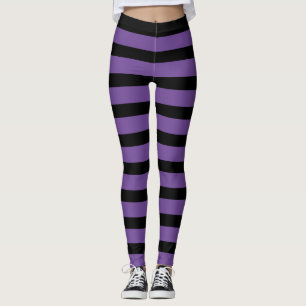 Leggings met Paarse en zwarte strepen