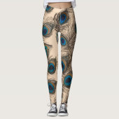 Leggings met pauwenveren (Voorkant)
