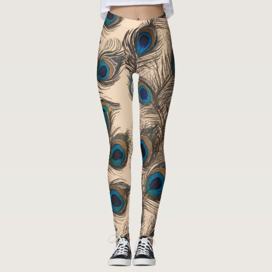 Leggings met pauwenveren (Voorkant)