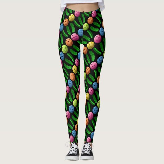 Leggings met Pickleballen en Pickles (Voorkant)