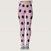 Leggings met pooldot (roze en zwart) (Voorkant)