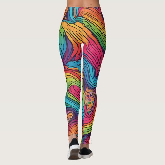 Leggings met Rainbow Color Patterns (Achterkant)
