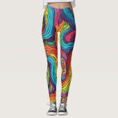 Leggings met Rainbow Color Patterns (Voorkant)