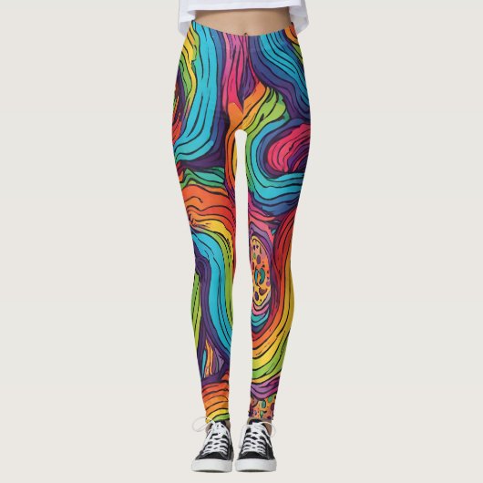 Leggings met Rainbow Color Patterns (Voorkant)