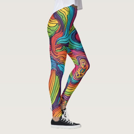 Leggings met Rainbow Color Patterns (Rechts)