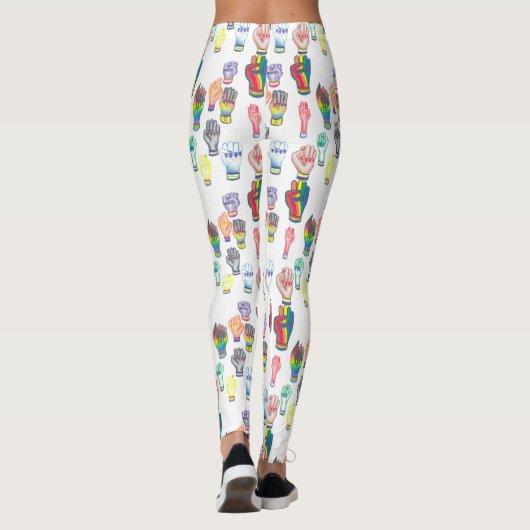 Leggings met regenboogvesten. (Achterkant)