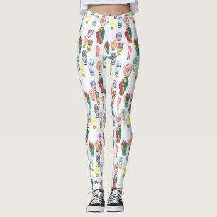 Leggings met regenboogvesten.