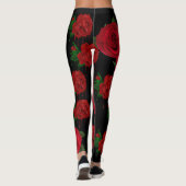 Leggings met rode bloedrozen (Achterkant)