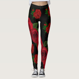 Leggings met rode bloedrozen