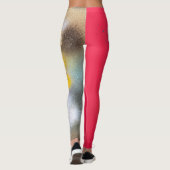 Leggings met rode en goudveren prints (Achterkant)