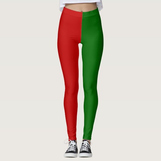 Leggings met rode en groene kerst (Voorkant)