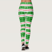 Leggings met rode en groene sneeuwvlokken (Achterkant)