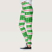 Leggings met rode en groene sneeuwvlokken (Links)
