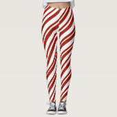 Leggings met rode en witte snoepriet (Voorkant)