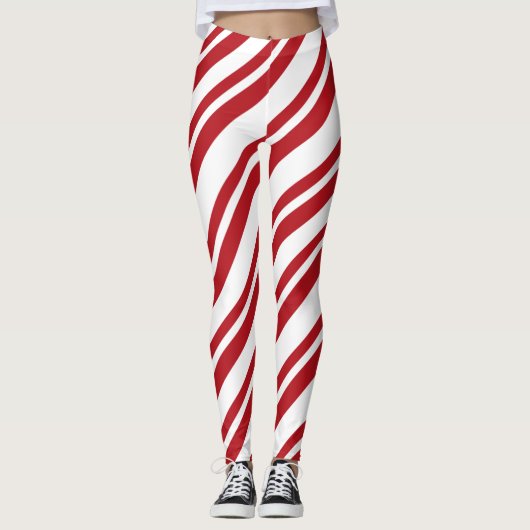 Leggings met rode en witte snoepriet (Voorkant)