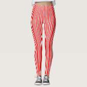 LEGGINGS MET RODE EN WITTE STREEP (Voorkant)