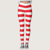 Leggings met rode en witte streep (Voorkant)