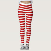 Leggings met rode en witte strepen (Voorkant)