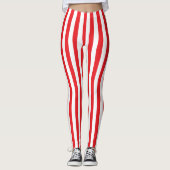 Leggings met rode en witte strepen (Voorkant)