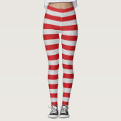 Leggings met rode en witte strepen (Voorkant)