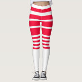 Leggings met rode en witte strepen (Voorkant)