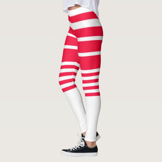 Leggings met rode en witte strepen (Links)