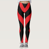 Leggings met rode en zwarte strepen Stripe verkant (Voorkant)