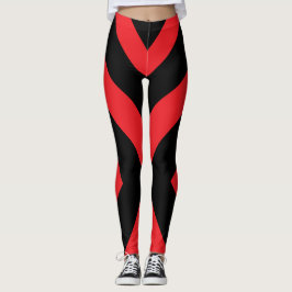 Leggings met rode en zwarte strepen Stripe verkant